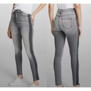 Mother The Swooner Denim Jeans Supermoon Wash Side Stripe Gray Women's 26 / 2